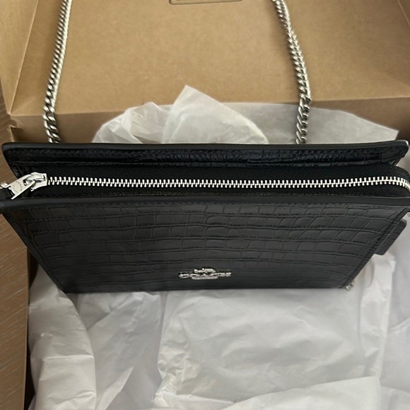 Brand New Coach Black Leather Croc Purse - Picture 3 of 5